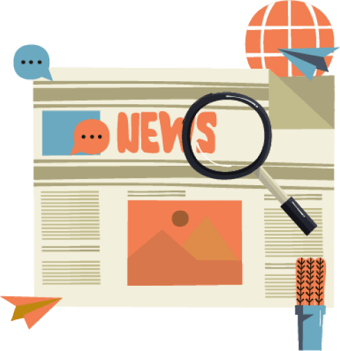 Graphic illustration of informative news