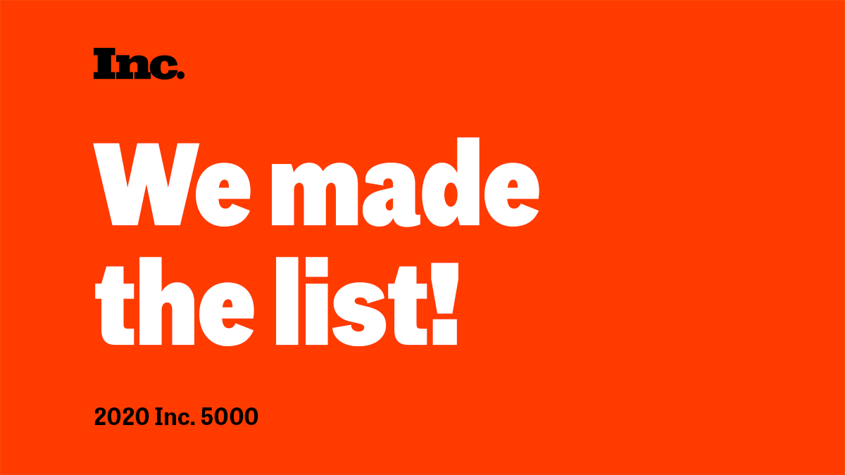 press release - inc 5000 - we made the list - 2020